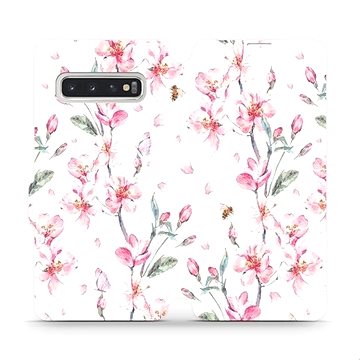 Flipové pouzdro na mobil Samsung Galaxy S10 - M124S Růžové květy (5903226810987)