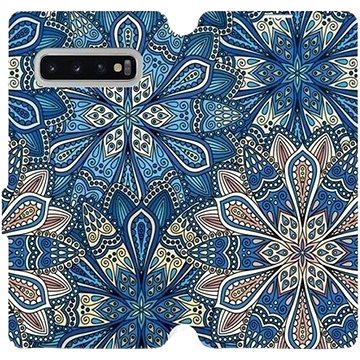Flipové pouzdro na mobil Samsung Galaxy S10 Plus - V108P Modré mandala květy (5903226812875)