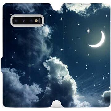 Flipové pouzdro na mobil Samsung Galaxy S10 Plus - V145P Noční obloha s měsícem (5903226812912)