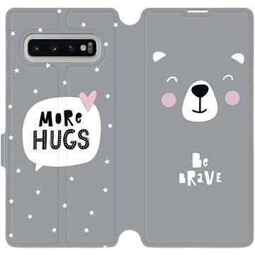 Flipové pouzdro na mobil Samsung Galaxy S10 Plus - MH06P Be brave - more hugs (5903226813414)