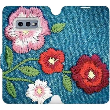 Flipové pouzdro na mobil Samsung Galaxy S10e - MD05P Džínové květy (5903226814169)