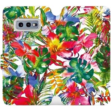 Flipové pouzdro na mobil Samsung Galaxy S10e - MG07S Pestrobarevné květy a listy (5903226814558)