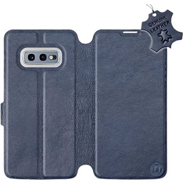 Flip pouzdro na mobil Samsung Galaxy S10e - Modré - kožené - Blue Leather (5903226814770)