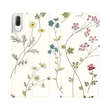 Flipové pouzdro na mobil Sony Xperia L3 - MD03S Tenké rostlinky s květy (5903226815586)