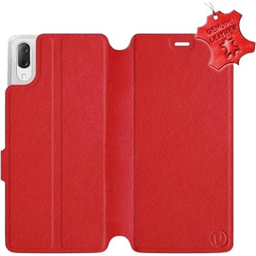 Flip pouzdro na mobil Sony Xperia L3 - Červené - kožené - Red Leather (5903226816194)