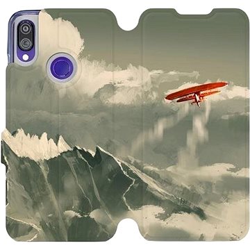 Flipové pouzdro na mobil Xiaomi Redmi Note 7 - MA03P Oranžové letadlo v horách (5903226829361)