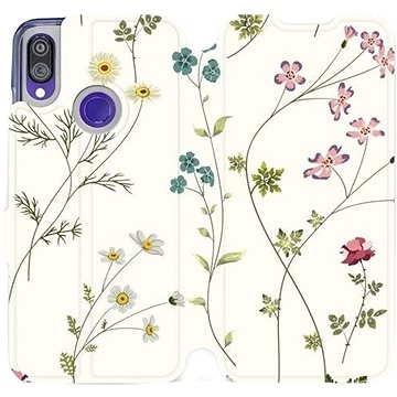Flipové pouzdro na mobil Xiaomi Redmi Note 7 - MD03S Tenké rostlinky s květy (5903226829507)
