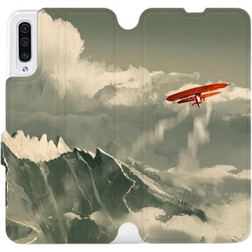 Flipové pouzdro na mobil Samsung Galaxy A50 - MA03P Oranžové letadlo v horách (5903226860449)