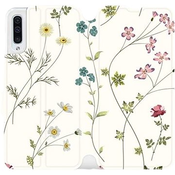 Flipové pouzdro na mobil Samsung Galaxy A50 - MD03S Tenké rostlinky s květy (5903226860586)