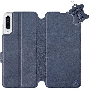 Flip pouzdro na mobil Samsung Galaxy A50 - Modré - kožené - Blue Leather (5903226861217)