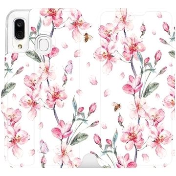 Flipové pouzdro na mobil Samsung Galaxy A40 - M124S Růžové květy (5903226863426)