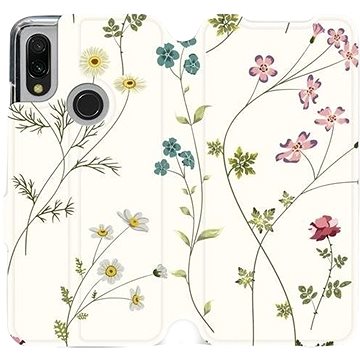 Flipové pouzdro na mobil Xiaomi Redmi 7 - MD03S Tenké rostlinky s květy (5903226873418)