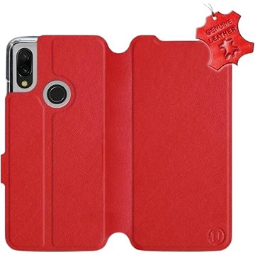 Flip pouzdro na mobil Xiaomi Redmi 7 - Červené - kožené - Red Leather (5903226874026)