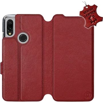 Flip pouzdro na mobil Xiaomi Redmi 7 - Tmavě červené - kožené - Dark Red Leather (5903226874033)