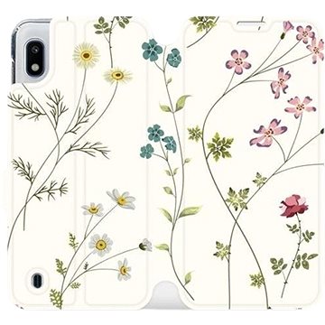 Flipové pouzdro na mobil Samsung Galaxy A10 - MD03S Tenké rostlinky s květy (5903226879137)