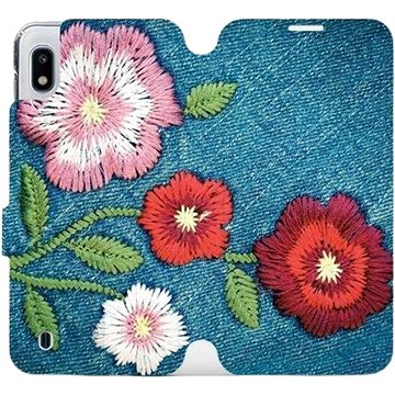 Flipové pouzdro na mobil Samsung Galaxy A10 - MD05P Džínové květy (5903226879151)