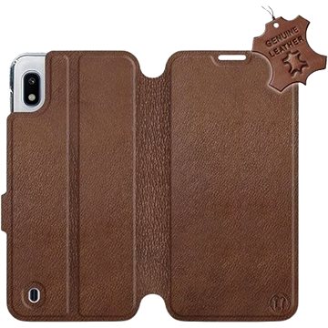 Flip pouzdro na mobil Samsung Galaxy A10 - Hnědé - kožené - Brown Leather (5903226879731)