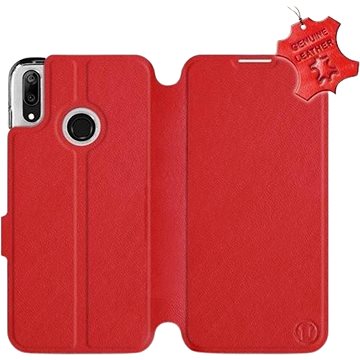 Flip pouzdro na mobil Huawei Y7 2019 - Červené - kožené - Red Leather (5903226884117)