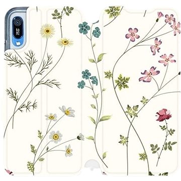 Flipové pouzdro na mobil Huawei Y6 2019 - MD03S Tenké rostlinky s květy (5903226884933)