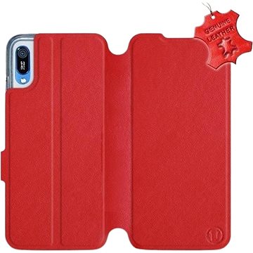 Flip pouzdro na mobil Huawei Y6 2019 - Červené - kožené - Red Leather (5903226885541)