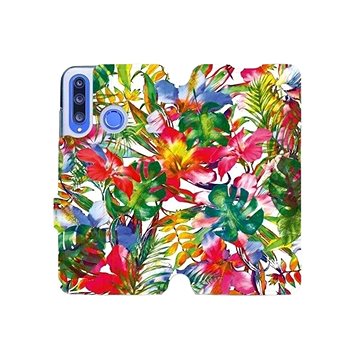 Flipové pouzdro na mobil Honor 20 Lite - MG07S Pestrobarevné květy a listy (5903226899470)