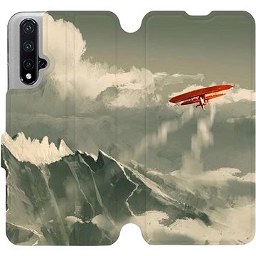 Flipové pouzdro na mobil Honor 20 - MA03P Oranžové letadlo v horách (5903226918430)
