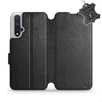 Flip pouzdro na mobil Honor 20 - Černé - kožené - Black Leather (5903226919161)