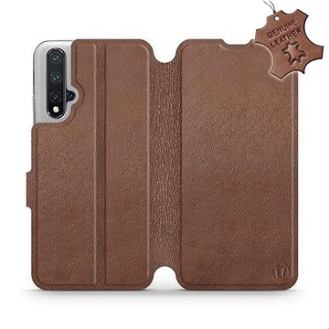 Flip pouzdro na mobil Honor 20 - Hnědé - kožené - Brown Leather (5903226919178)