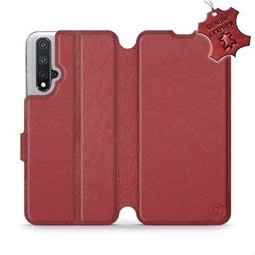 Flip pouzdro na mobil Honor 20 - Tmavě červené - kožené - Dark Red Leather (5903226919192)