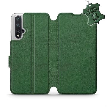 Flip pouzdro na mobil Honor 20 - Zelené - kožené - Green Leather (5903226919215)
