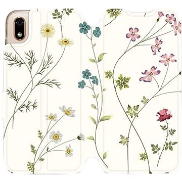 Flipové pouzdro na mobil Huawei Y5 2019 - MD03S Tenké rostlinky s květy (5903226920006)