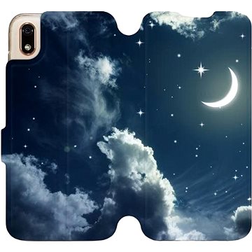 Flipové pouzdro na mobil Huawei Y5 2019 - V145P Noční obloha s měsícem (5903226920211)