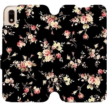 Flipové pouzdro na mobil Huawei Y5 2019 - VD02S Květy na černé (5903226920266)