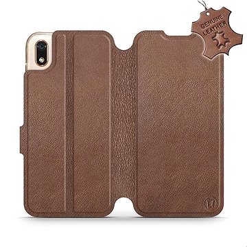Flip pouzdro na mobil Huawei Y5 2019 - Hnědé - kožené - Brown Leather (5903226920600)