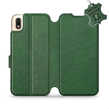 Flip pouzdro na mobil Huawei Y5 2019 - Zelené - kožené - Green Leather (5903226920648)