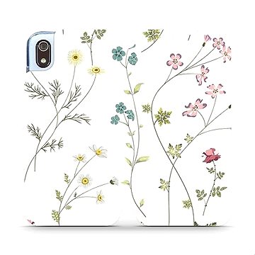 Flipové pouzdro na mobil Xiaomi Redmi 7A - MD03S Tenké rostlinky s květy (5903226938759)