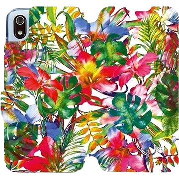 Flipové pouzdro na mobil Xiaomi Redmi 7A - MG07S Pestrobarevné květy a listy (5903226939169)