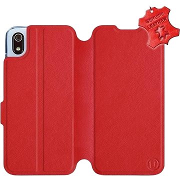Flip pouzdro na mobil Xiaomi Redmi 7A - Červené - kožené - Red Leather (5903226939367)