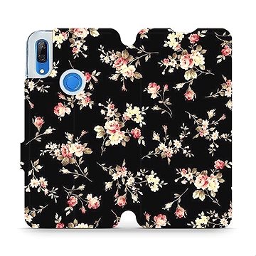 Flipové pouzdro na mobil Huawei P Smart Z - VD02S Květy na černé (5903226940448)