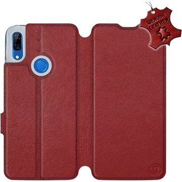 Flip pouzdro na mobil Huawei P Smart Z - Tmavě červené - kožené - Dark Red Leather (5903226940806)
