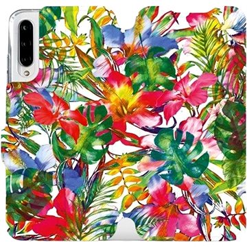 Flipové pouzdro na mobil Xiaomi Mi A3 - MG07S Pestrobarevné květy a listy (5903226953387)