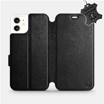 Flip pouzdro na mobil Apple iPhone 11 - Černé - kožené - Black Leather (5903226976331)