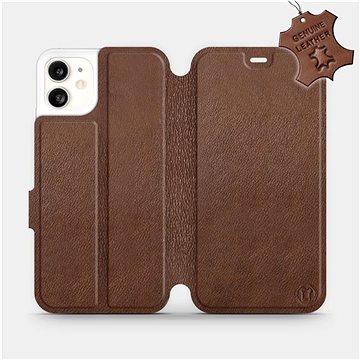Flip pouzdro na mobil Apple iPhone 11 - Hnědé - kožené - Brown Leather (5903226976348)