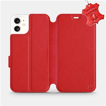 Flip pouzdro na mobil Apple iPhone 11 - Červené - kožené - Red Leather (5903226976355)