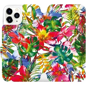 Flipové pouzdro na mobil Apple iPhone 11 Pro - MG07S Pestrobarevné květy a listy (5903226977598)