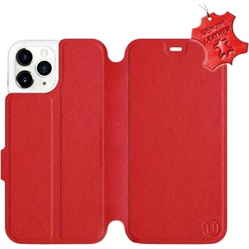 Flip pouzdro na mobil Apple iPhone 11 Pro - Červené - kožené - Red Leather (5903226977796)