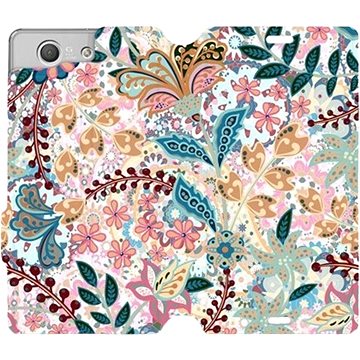 Flipové pouzdro na mobil Sony Xperia Z3 Compact - MX04S Spletité kvítky a listy (5903516014163)