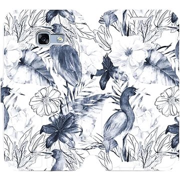 Flipové pouzdro na mobil Samsung Galaxy A3 2017 - MX09S Modravé květy (5903516031795)