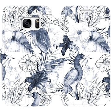 Flipové pouzdro na mobil Samsung Galaxy S7 - MX09S Modravé květy (5903516032105)