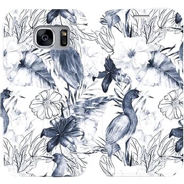 Flipové pouzdro na mobil Samsung Galaxy S7 Edge - MX09S Modravé květy (5903516032112)